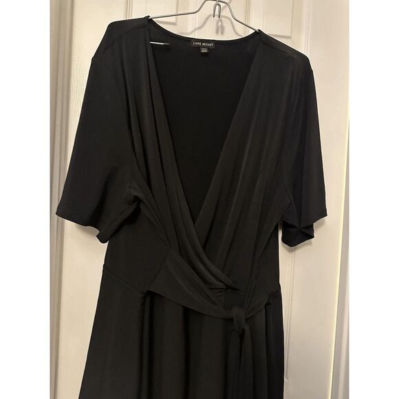 Lane Bryant Womens‎ Black Tie Waist Stretch Career Shirt Top size Plus 26 - Picture 1 of 4